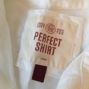 SO White Long Sleeve Button Down Perfect Shirt